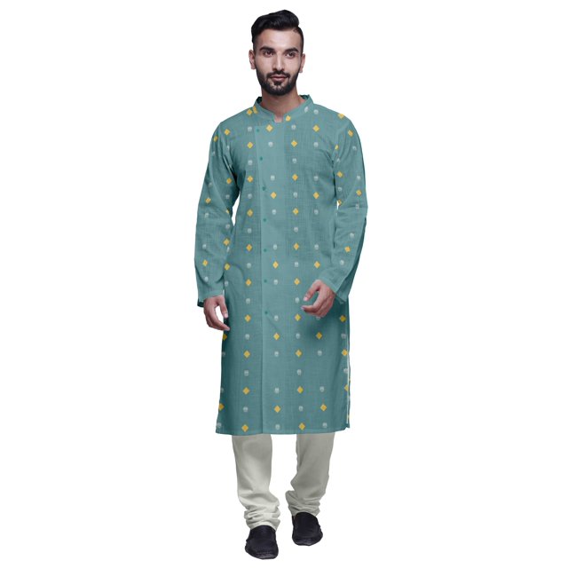 Atasi Kurta Imprimé de Designer pour Garçons Ensemble Kurta Pyjama Décontracté Vêtements Ethniques d'Été