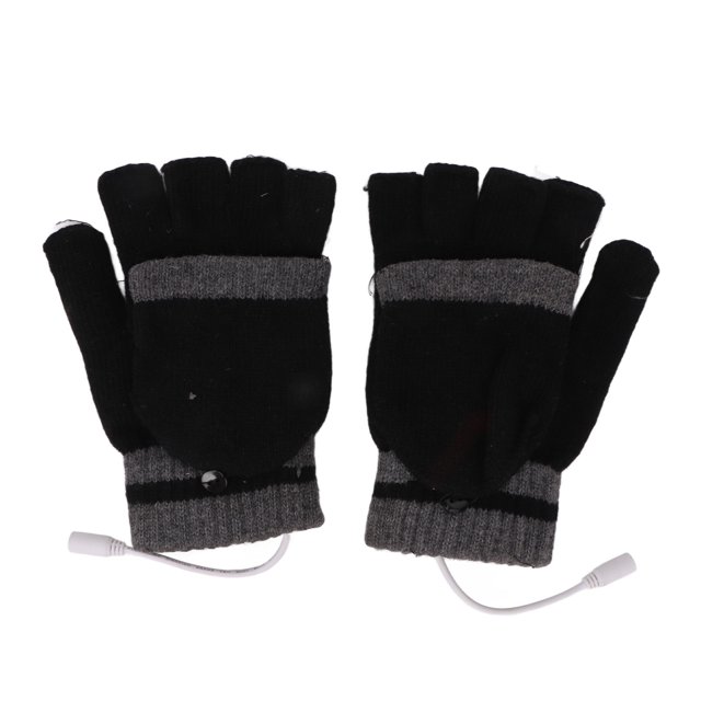 Fingerless Knitting Heating Gloves, Elastic Washable Full And Half Fingers Heating Gloves Soft Comfortable Double Heating For Winter