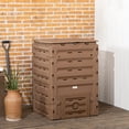 thumbnail image 2 of Outsunny Bac à Compost de 120 Gallons, Grand Composteur avec 80 Évents, Brun, 2 of 10