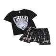 thumbnail image 2 of Summer Little Boys Outfits Set Leopard Printing  Collar Short Sleeve Tops Shorts, 2 of 6