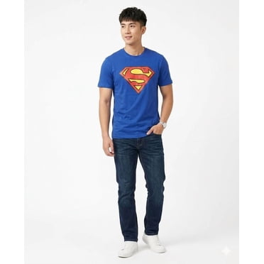 Superman shirt à manches courtes avec logo classique pour hommes