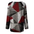 thumbnail image 5 of IROINID Deals Ladies Long Sleeve T Shirts Lounge Socket Geometry Printed Round-Neck Tops,Gray, 5 of 5