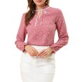 thumbnail image 1 of INSPIRE CHIC Blouse à Col à Volants Noué pour Femme Manches Longues Hauts, 1 of 6