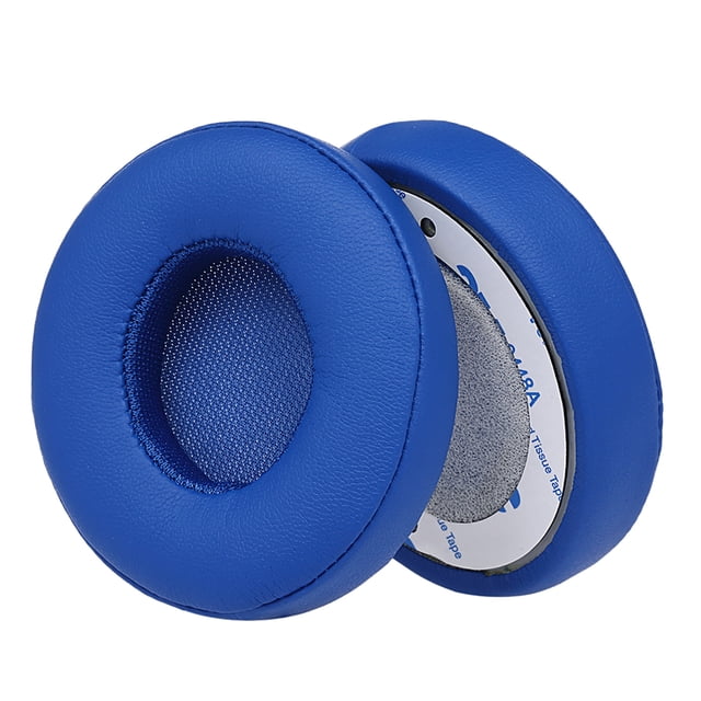 2Pcs Replacement Earpads Ear Pad Cushion for Solo 2 / 3 On Ear Wireless Headphones Blue