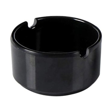 CIMAXIC Cendrier Imitation Porcelaine Forme Ronde Résistant aux Hautes Températures KTV Restaurant Ménager Cendrier à Fumer (Noir), 3.15"X3.15"X1.69 Pouces