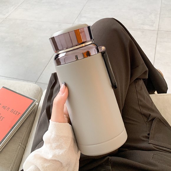 YSTINNG Large Capacity Thermos Cup Girls High-value Tea Cup Outdoor Sports Kettle Portable 304 Stainless Steel Cup C311-7446