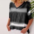 thumbnail image 1 of CEHVOM T-Shirt Dégradé pour Femmes, Col en V, Manches Courtes, Décontracté, 1 of 6