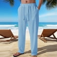 thumbnail image 4 of Dagugfen Lounge Pants for Men Elastic Waist Drawstring Loose Lightweight Travel Beach Pants Work Pants, 4 of 5