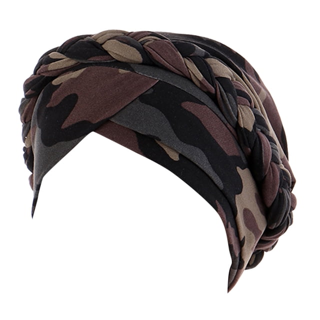 Aocisk Ethnic -Tied Head Cover Wrap Braid Hat Headwear Baseball Cap Brown One Size