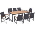 thumbnail image 2 of Costway 9 Pieces  Patio Rattan Dining Set with Acacia Wood Table, 1.9" Umbrella Hole, 2 of 10