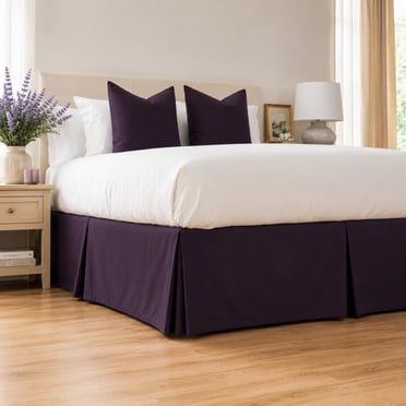 Swift Home jupe de lit haut de gamme à retombée droite de 14 po, paquet de 1, double