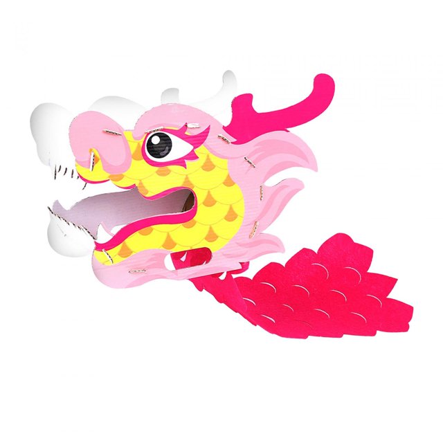 Handmade Paper Dragon DIY Material s Props Children's Toys Ornament Practical pink