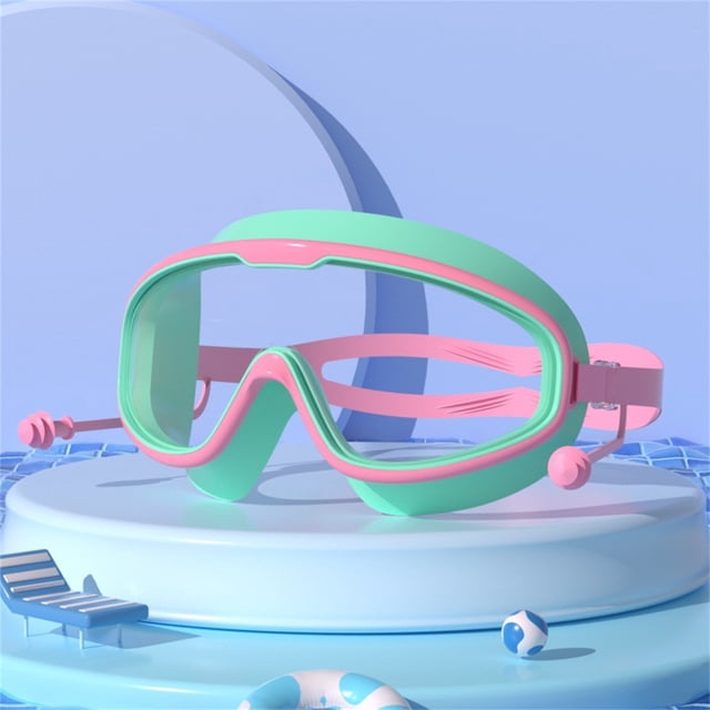 Kids Swimming Goggles - Large Frame HD Waterproof Eyewear - Adjustable Soft Silicone Seal & Eye Protection for Children