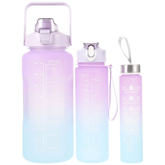 Miangastore 3pcs Workout Water Bottles Gym Sports Water Bottles Drinking Bottles Sports Bottles (2L, 900ML, 300ML)