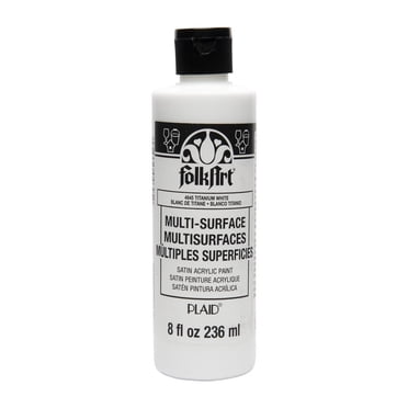 FolkArt Multi-Surface Satin Acrylic Paint, 8 fl. oz., Titanium White