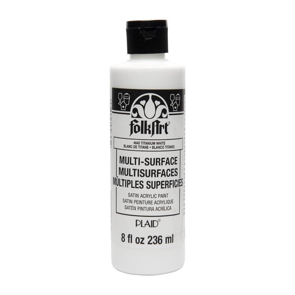 FolkArt Multi-Surface Satin Acrylic Paint, 8 fl. oz., Titanium White