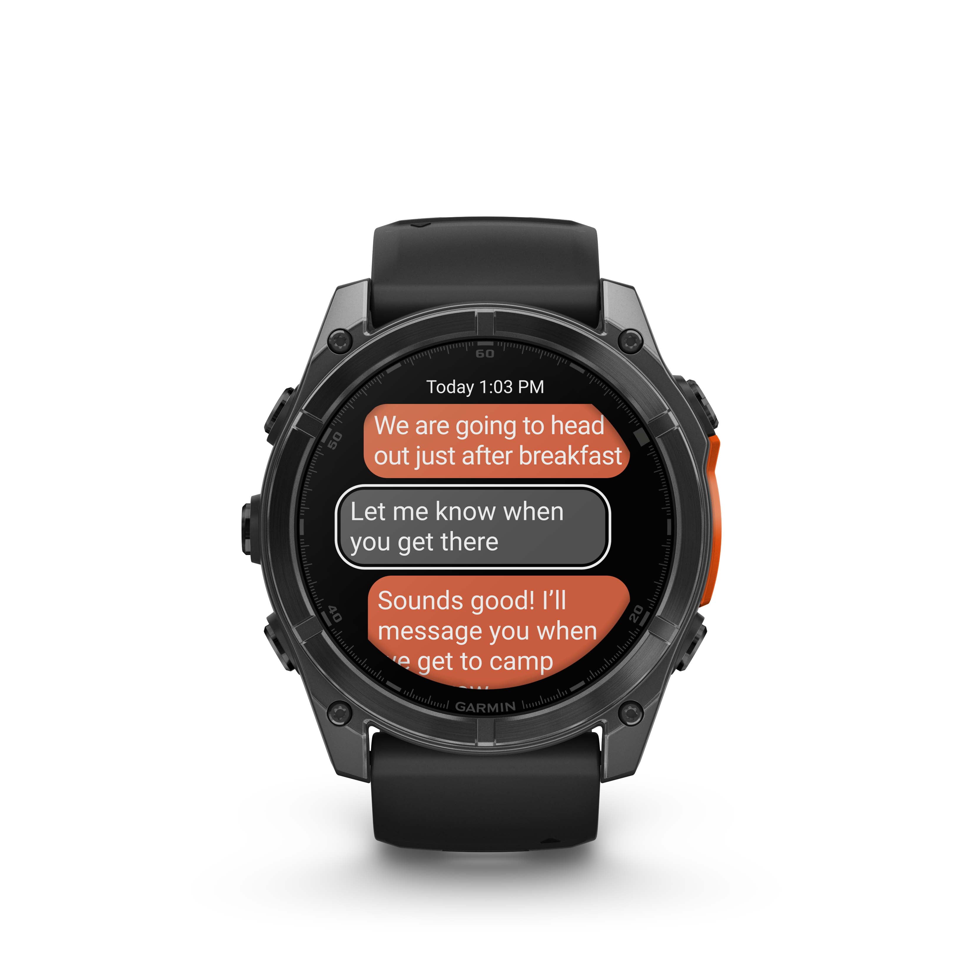 Montre intelligente GPS Garmin fēnix® 8 à écran AMOLED - 51 mm - Lunette gris ardoise avec bracelet en silicone noir