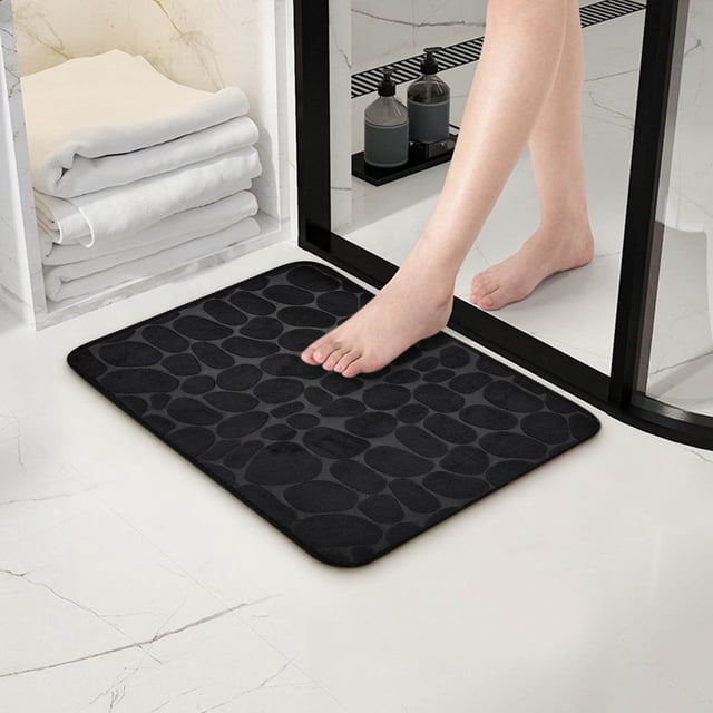 Yhmxh Bathroom Rugs 1pc Memory Foam Bath Rug Embossed Bathroom Mat Water Absorbent And Washable Bath Rugs, Non-Slip, Thick, Soft And Comfortable Carpet For Show Living Room Rug Bath Mat