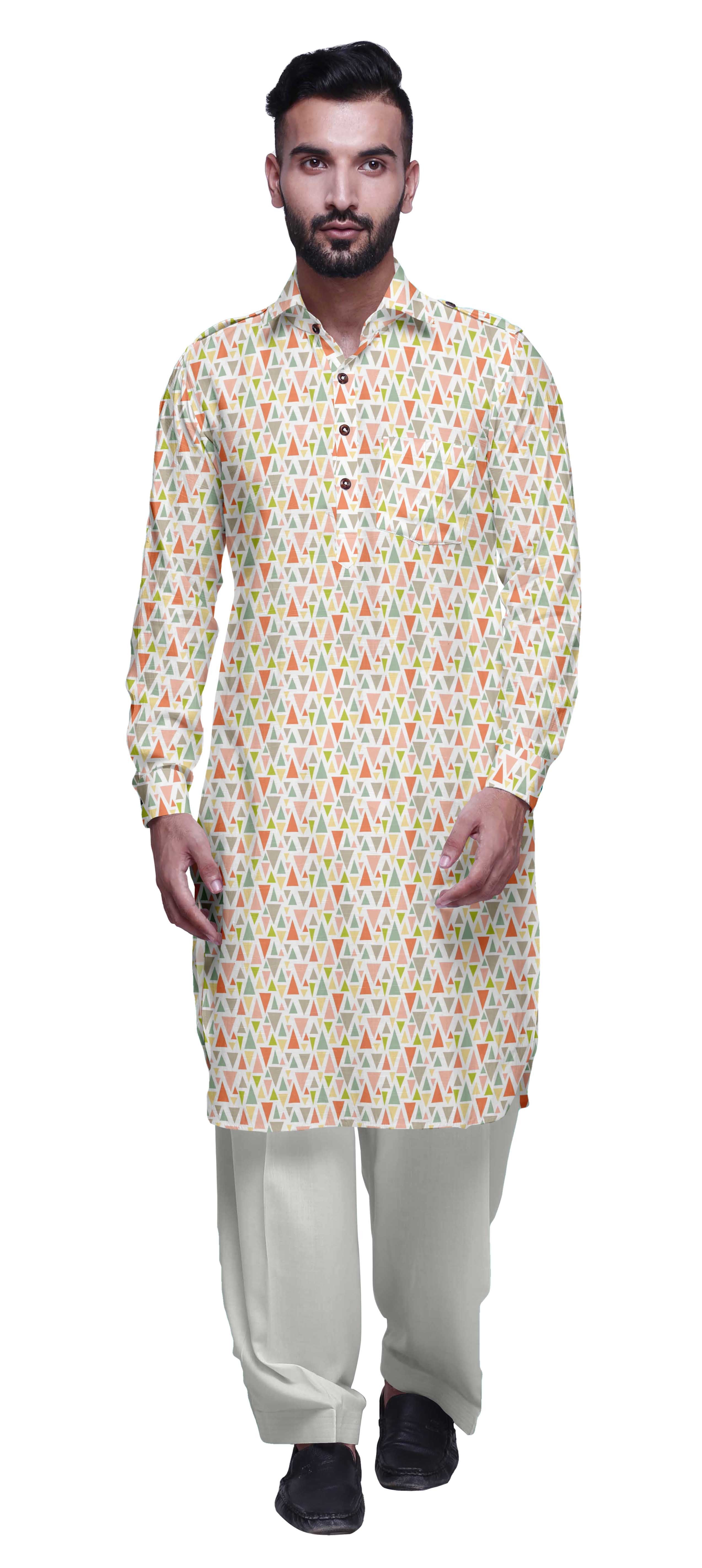 Atasi Kurta Pathani pour Hommes à Manches Longues Kurta Décontracté