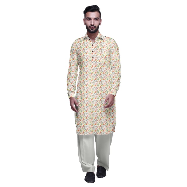 Atasi Kurta Pathani pour Hommes à Manches Longues Kurta Décontracté