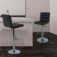 thumbnail image 2 of BestOffice Modern Set of 2 Barstools Adjustable Counter Height Swivel PU Leather Bar Hydraulic Dining Room Chairs Home Kitchen Stools, Black, 2 of 8
