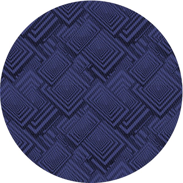 Ahgly Company Tapis Rond Lavable en Machine Intérieur Transitionnel Bleu Nuit, 6 Pieds Rond