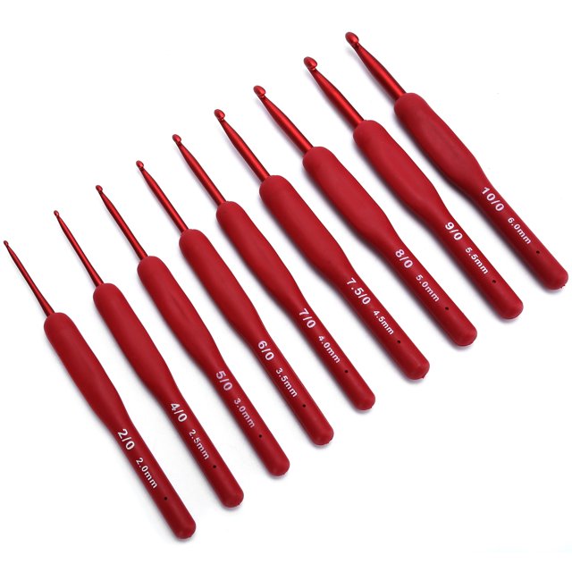 Ensemble de Crochets au Crochet pour Tricot, 9 Pcs Crochet Ergonomique Crochet TPR Crochet Crochet Ergonomique Construction Robuste