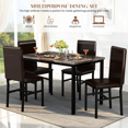 thumbnail image 4 of Stmoze Dining Table Set for 4, Kitchen Table and Chairs Set, Faux Marble Dining Table Set, Rectangle Dining Table with 4 Upholstered PU Leather Chairs, for Small Place, Apartment Home, Brown, 4 of 8