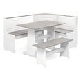 thumbnail image 1 of Linon Ardmore Pine Wood Corner Nook Dining Set with Storage in White and Gray, 1 of 18