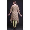 thumbnail image 4 of Bimba Hauts Beige à Imprimé Floral Renoncules et Roses pour Femmes Kurti Asymétrique Robe d'Été pour Filles Petit, 4 of 6