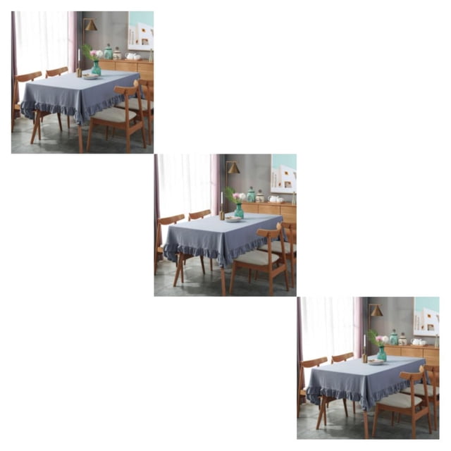 Baohd Durable And Easy To Wash Tablecloth With Vintage Style Rectangular Table Tablecloth Cotton Dining Tablecloth Table Cover gray 140*180CM 3Set
