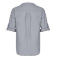 thumbnail image 4 of T-Shirt Ample en Coton et Lin à Manches Courtes Col en V pour Hommes, 4 of 4
