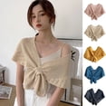 thumbnail image 2 of Women Shawl Short Solid Color Knitted Sunscreen Open Stitch Air Conditioner Shawl for Home Wear, 2 of 8