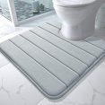 thumbnail image 1 of ORUYROP Memory Foam Toilet Bath Mat U-Shaped, Soft and Comfortable, Super Water Absorption, Non-Slip, Thick, Machine Wash and Easier to Dry for Bathroom Commode Contour Rug, 24 X 24 Inches, Si, 1 of 6
