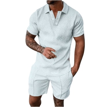 Cameland Summer Short Sets Men's 2 Piece Outfits Tracksuits Short Sleeve Turn-down Collar Shirts and Shorts Sets Classic Workout Summer Suits
