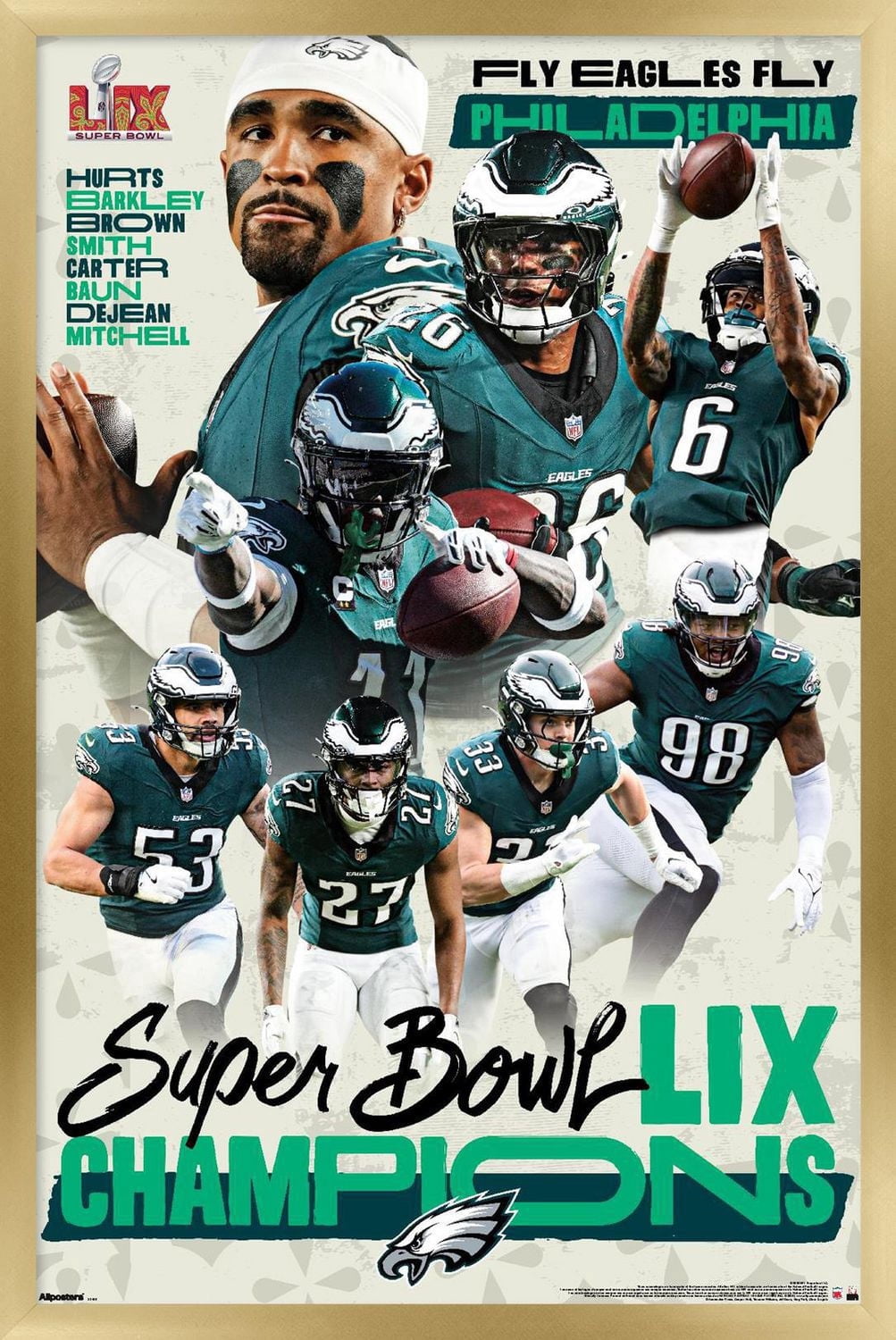 NFL Philadelphia Eagles - Super Bowl LIX Champions Wall Poster