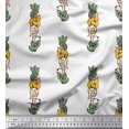thumbnail image 1 of Soimoi Moss Georgette Fabric Leaves & Floral Block Printed Fabric 1 Yard 42 Inch Wide, 1 of 4