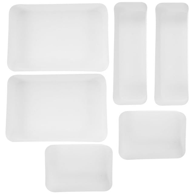 LNGOOR Clear Plastic Drawer Organizer Bins - 6pcs