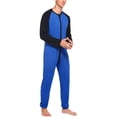 thumbnail image 2 of Wangsaura Men One-piece Pajama, Long Sleeve Nightdress, 2 of 9