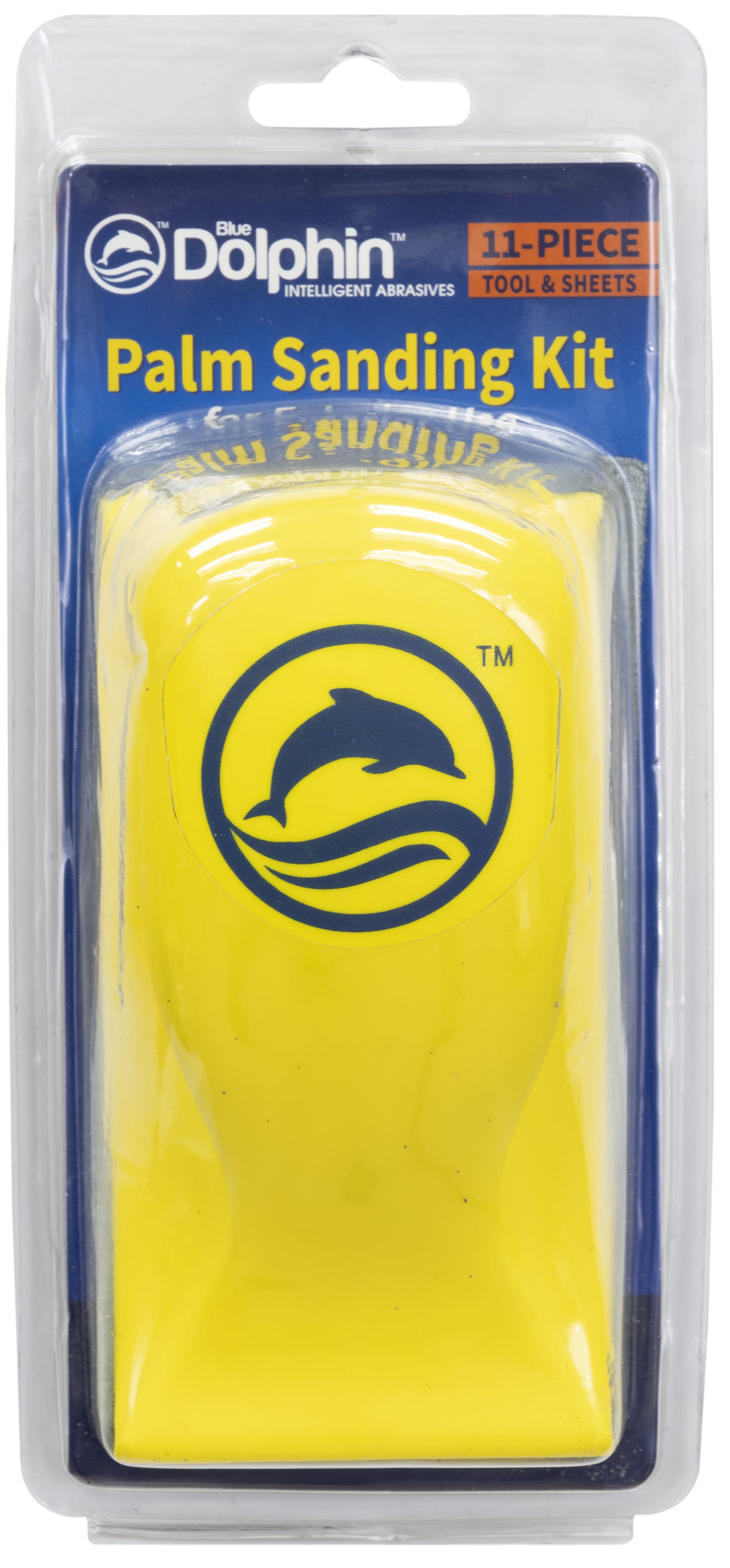 Kit de ponçage Blue Dolphin – 11 pièces : blocs de ponçage en mousse 5 x 2,69 po avec poignée palmaire, sans charge, oxyde d’aluminium