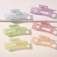 thumbnail image 1 of 2 Pack Hair Claw Clips Tortoise Barrettes Rectangle Shape Clips Fashion Colorful Hair Clips 2.17 Inch Sequins Hair Jaw Clips Matte Rectangle Nonslip Clip, 1 of 4