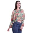thumbnail image 3 of Moomaya Plus Size Cold Shoulder Top Printed Ladies Tops Blouses Women Party Tops, 3 of 4