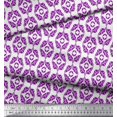 thumbnail image 2 of Soimoi Satin Silk Fabric Ogee Damask Printed Fabric 1 Yard 42 Inch Wide, 2 of 5