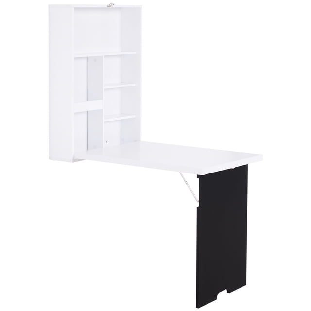 HOMCOM Table Murale Pliable Bureau Convertible avec Tableau d'Écriture
