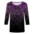 thumbnail image 5 of DPTALR Femmes Manches 3/4 Chemises Décontractées Chandail Tunique Ample Hauts Blouse à Imprimé, 5 of 5