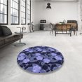 thumbnail image 4 of Ahgly Company Tapis d'Intérieur Lavable en Machine Carré Bleu Transitionnel, 7 Pieds Carré, 4 of 7