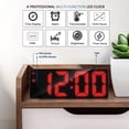 thumbnail image 4 of Digital Clock Battery Operated, LED Clock for Bedroom, Electronic Desktop Clock with Temperature Display, Adjustable Brightness, Voice Control (No Battery＆Adapter), 4 of 5