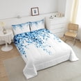 thumbnail image 4 of Erosebridal Ensembles de Couette Feuille Bleue Format Simple, Couettes et Duvets Plante d'Eucalyptus, Ados Adultes, Réversible 2 Pcs, 4 of 8