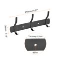 thumbnail image 2 of Unique Bargains 2Pack Black Wall Mounted with 3 Hooks Coat Hook Rack Wall Hanger, 2 of 7