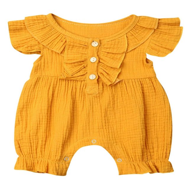 Combinaison pour Bébé Fille à Boutons, Manches Courtes, Vêtements Unis